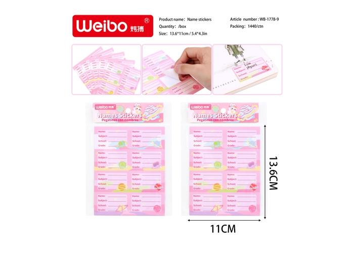 notas adhesivas, modelo WB-1778-9