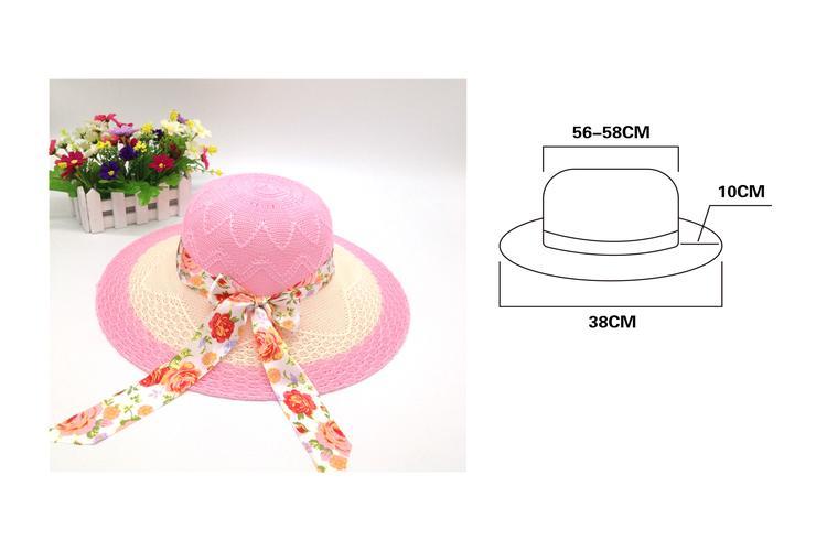 Sombreros para el sol, 38 cm, colores rojo y rosado, modelo 130165