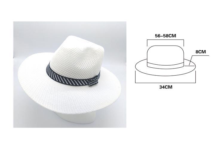 Sombreros para el sol, 34 cm, color blanco, modelo 130177