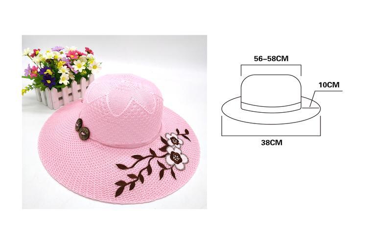 Sombreros para el sol, 38 cm, colores rojo y rosado, modelo 130187