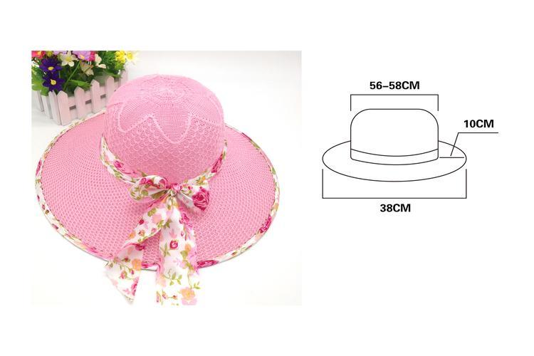 Sombreros para el sol, 38 cm, colores rojo y rosado, modelo 130199