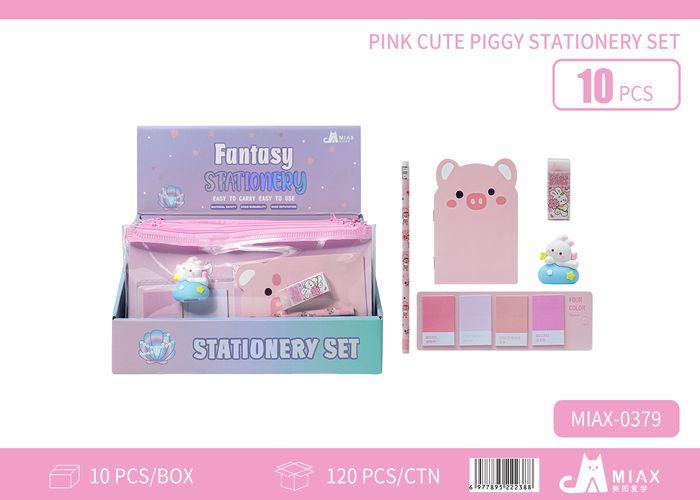 Juego de papelería, color rosado, modelo MIAX-0379