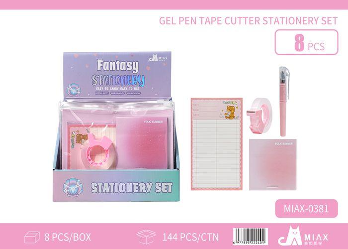 Juego de papelería, color rosado, modelo MIAX-0381
