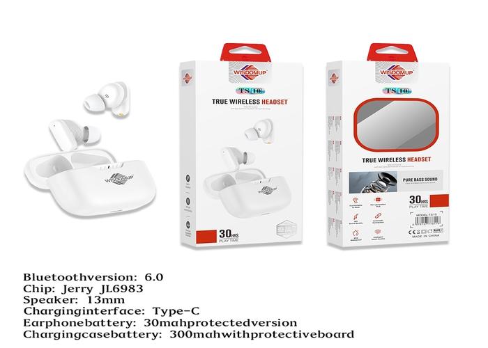 auriculares bluetooth, color azul, modelo 1TS-10