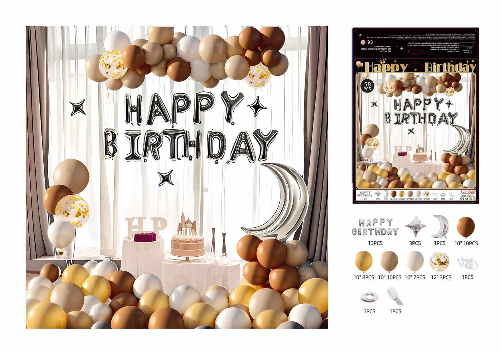 Globos de película de aluminio., 58 piezas