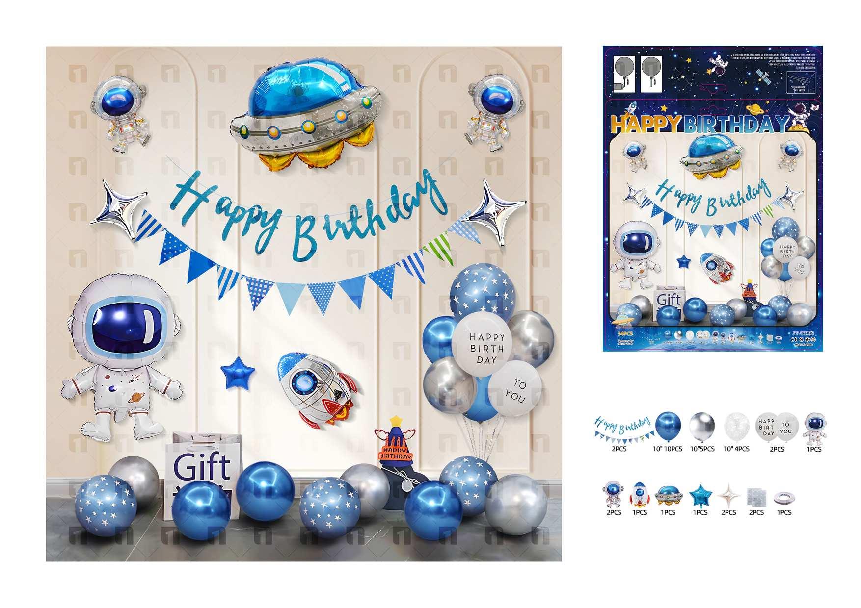 Globos de película de aluminio., 34 piezas, modelo JT-TK08