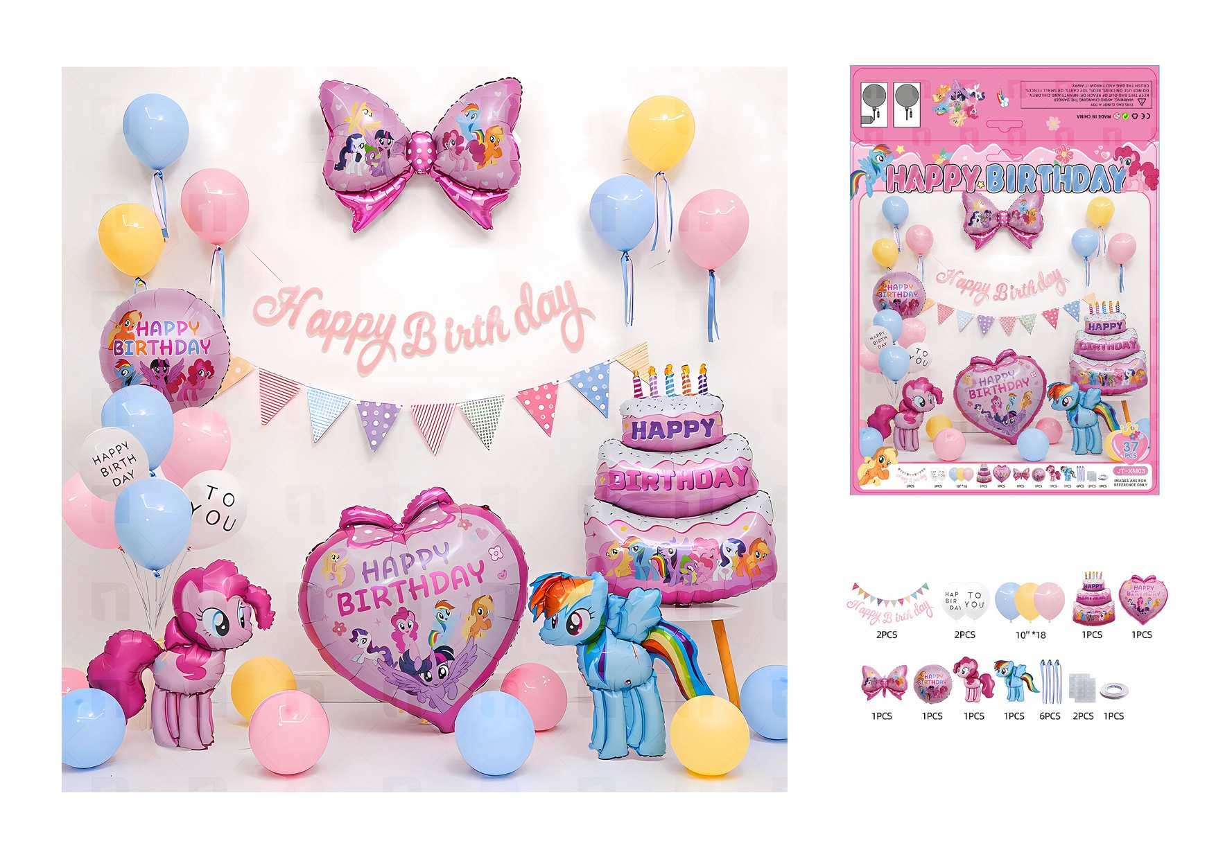 Globos de película de aluminio., 37 piezas, modelo JT-XM03