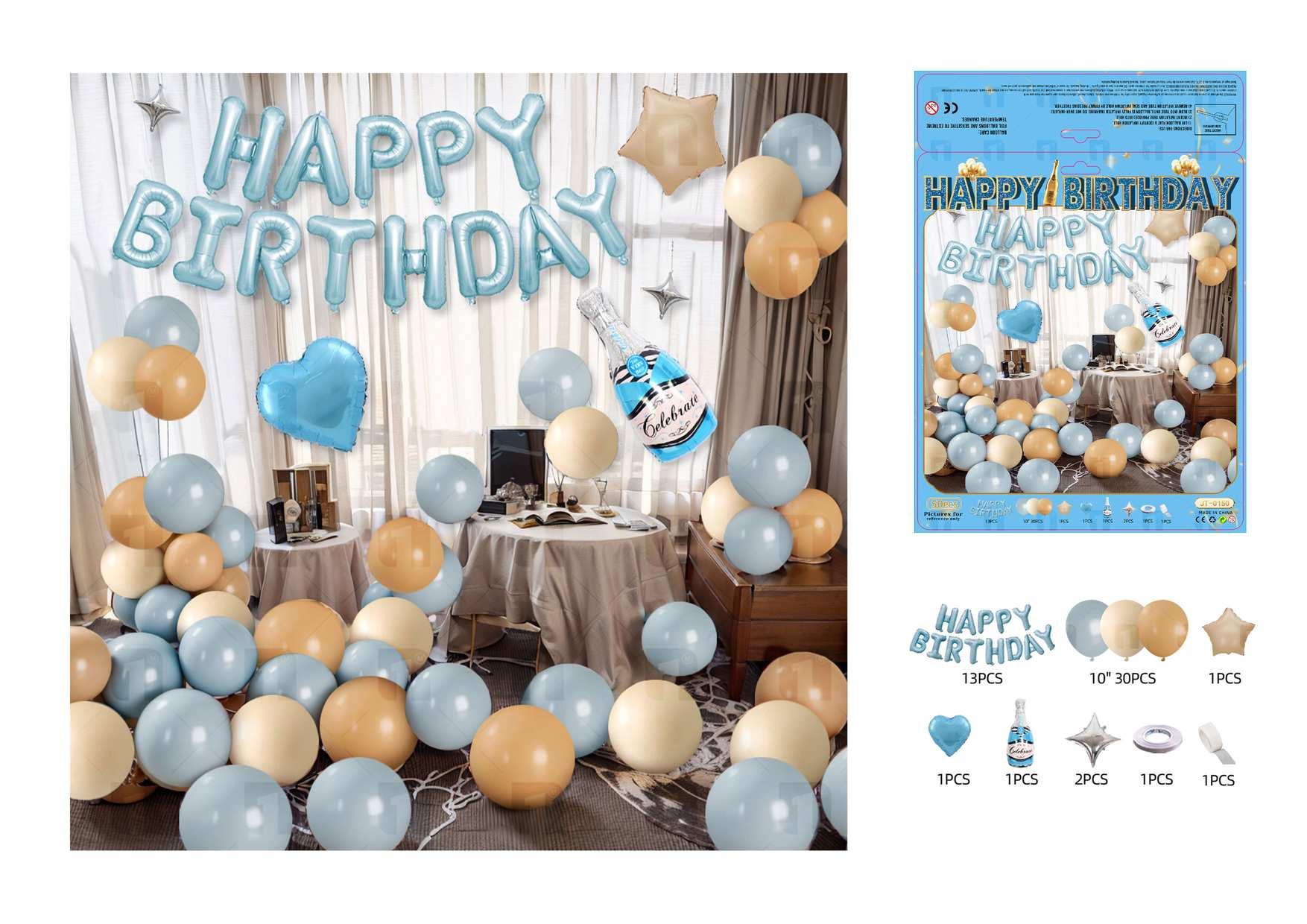 Globos de película de aluminio., 50 piezas, modelo JT-0150