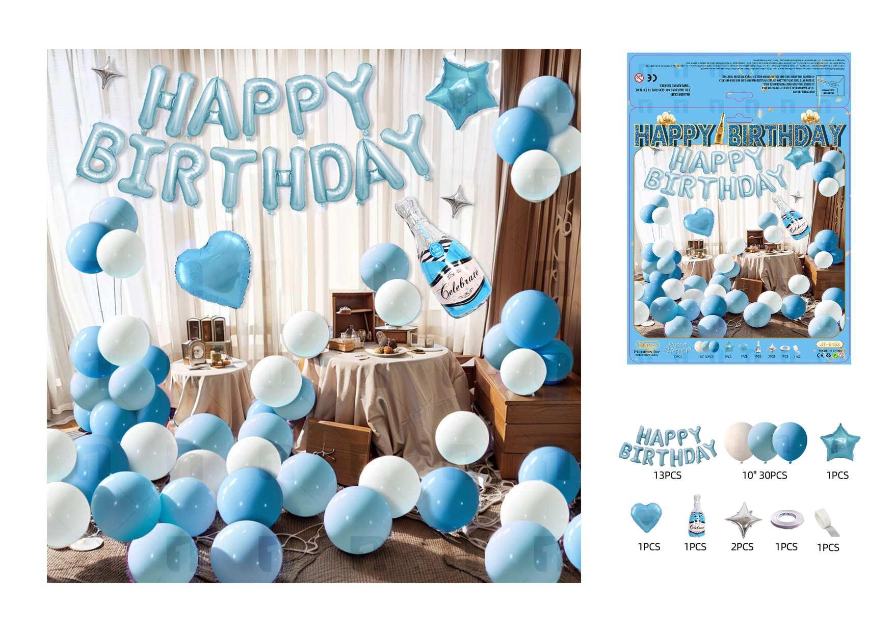 Globos de película de aluminio., 50 piezas, modelo JT-0153