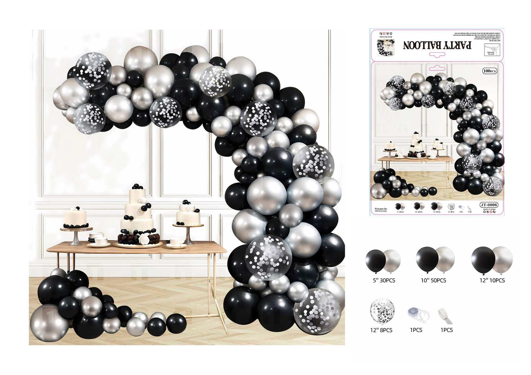 Globos de película de aluminio., 105 piezas, modelo JT-0008