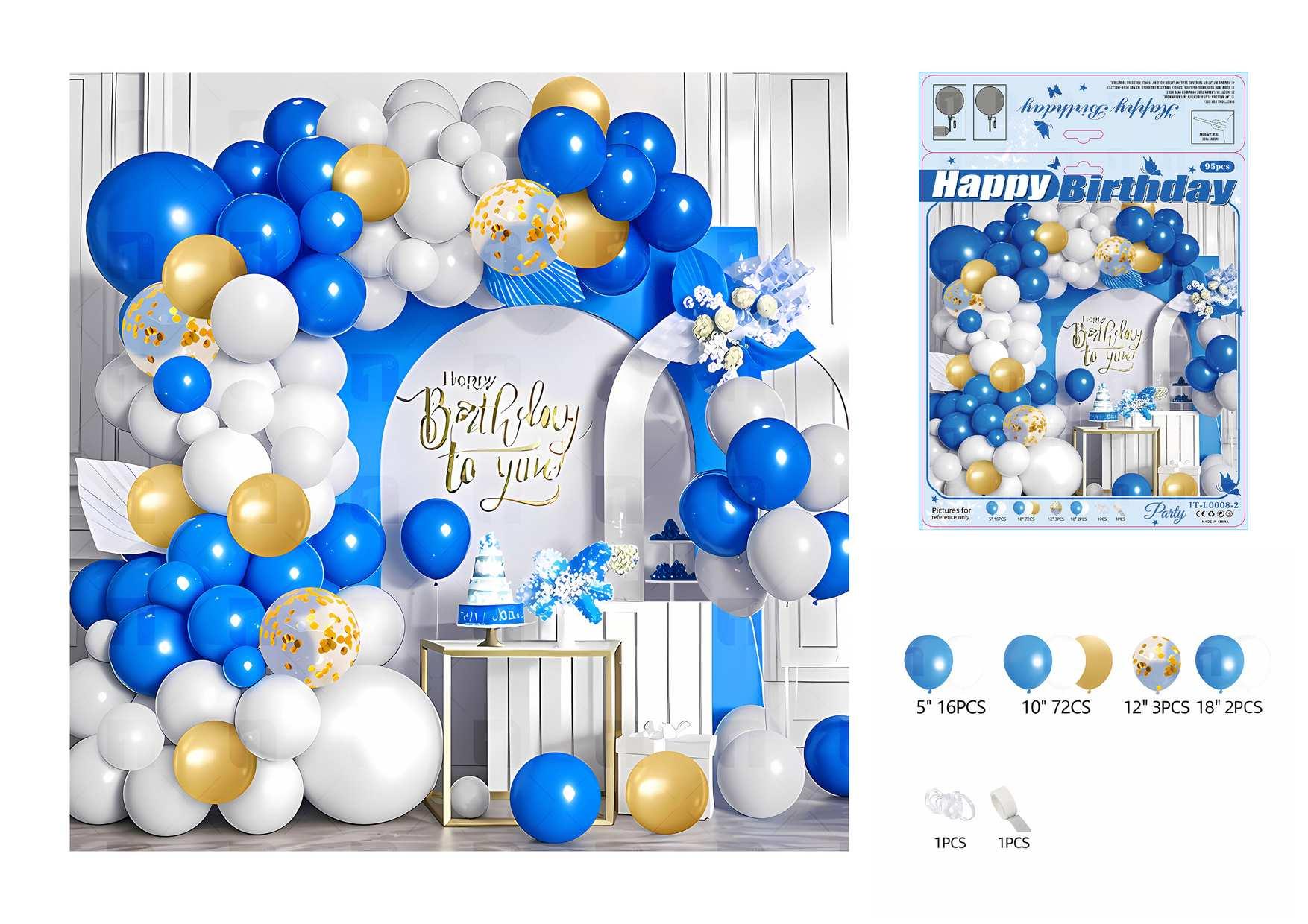 Globos de película de aluminio., 95 piezas, modelo JT-L0008-2