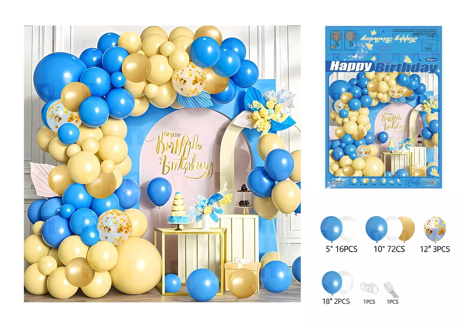 Globos de película de aluminio., 95 piezas, modelo JT-L0008-3