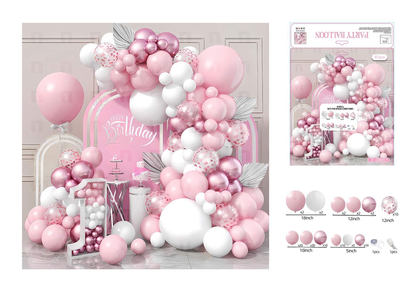 Globos de película de aluminio., 97 piezas, modelo JT-L0001-1