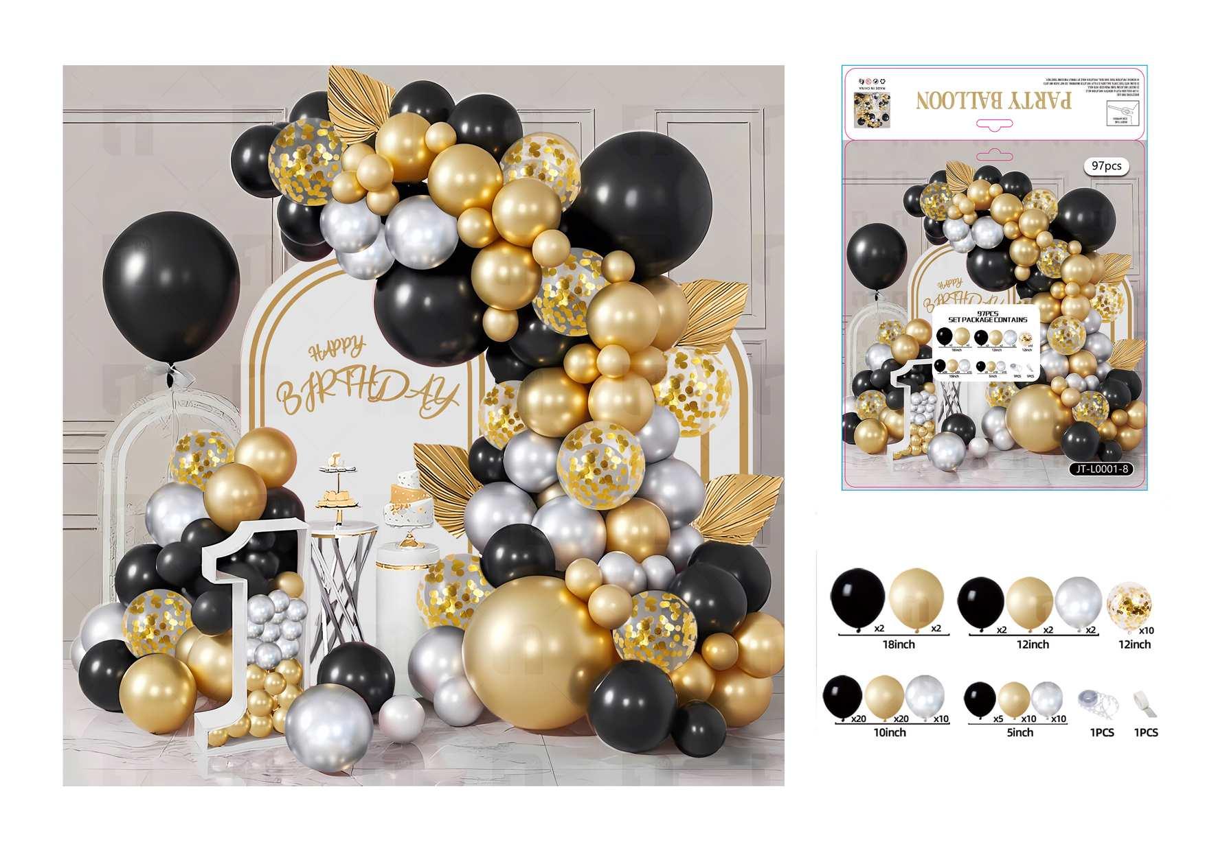 Globos de película de aluminio., 97 piezas, modelo JT-L0001-8