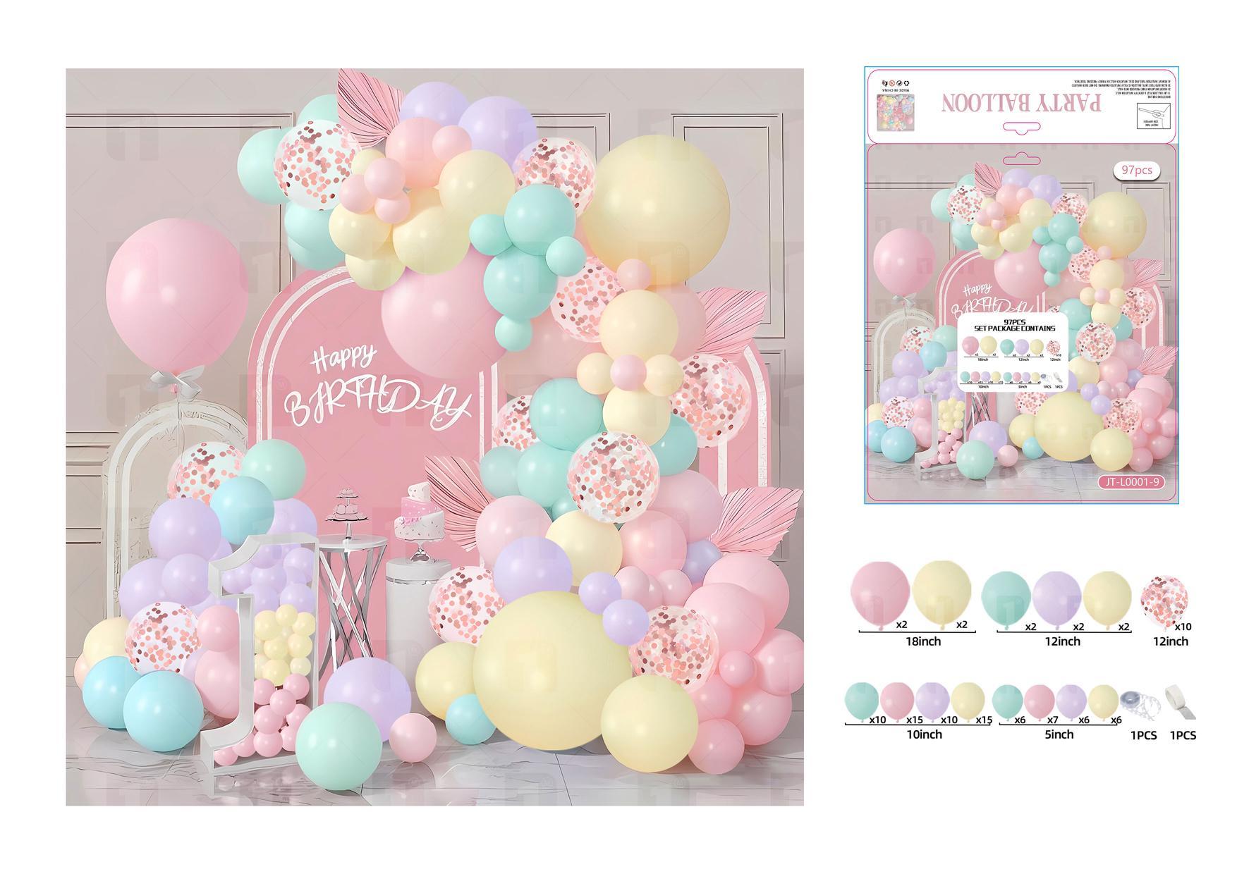 Globos de película de aluminio., 97 piezas, modelo JT-L0001-9