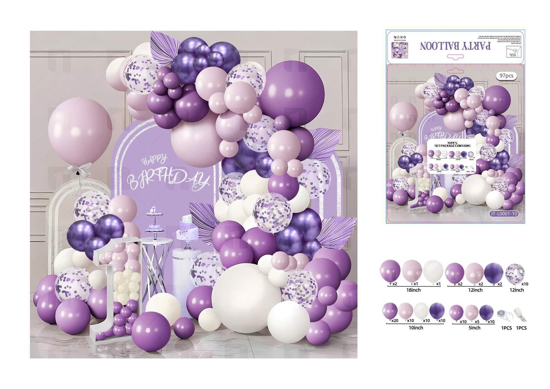 Globos de película de aluminio., 97 piezas, modelo JT-L0001-10