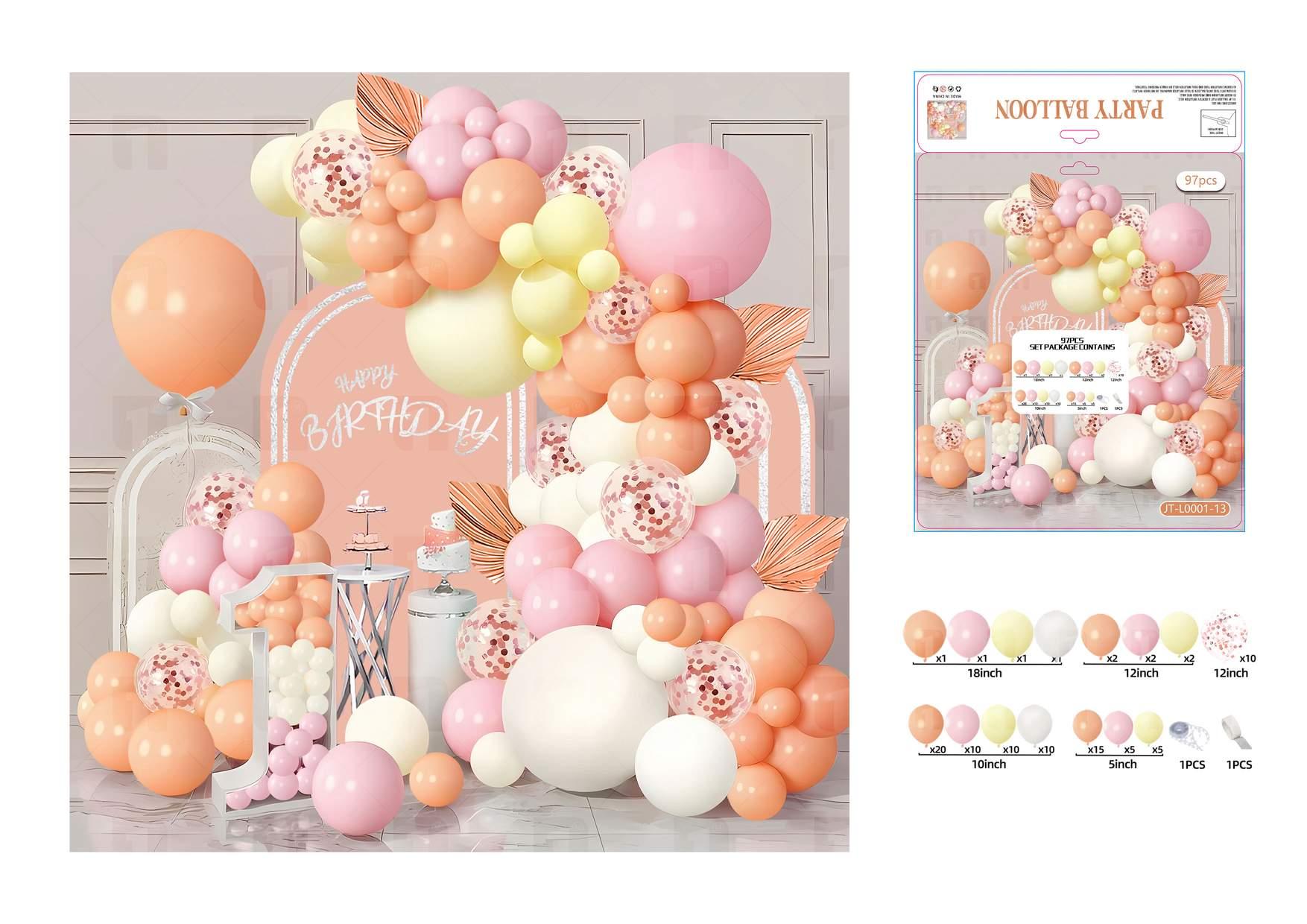 Globos de película de aluminio., 97 piezas, modelo JT-L0001-13