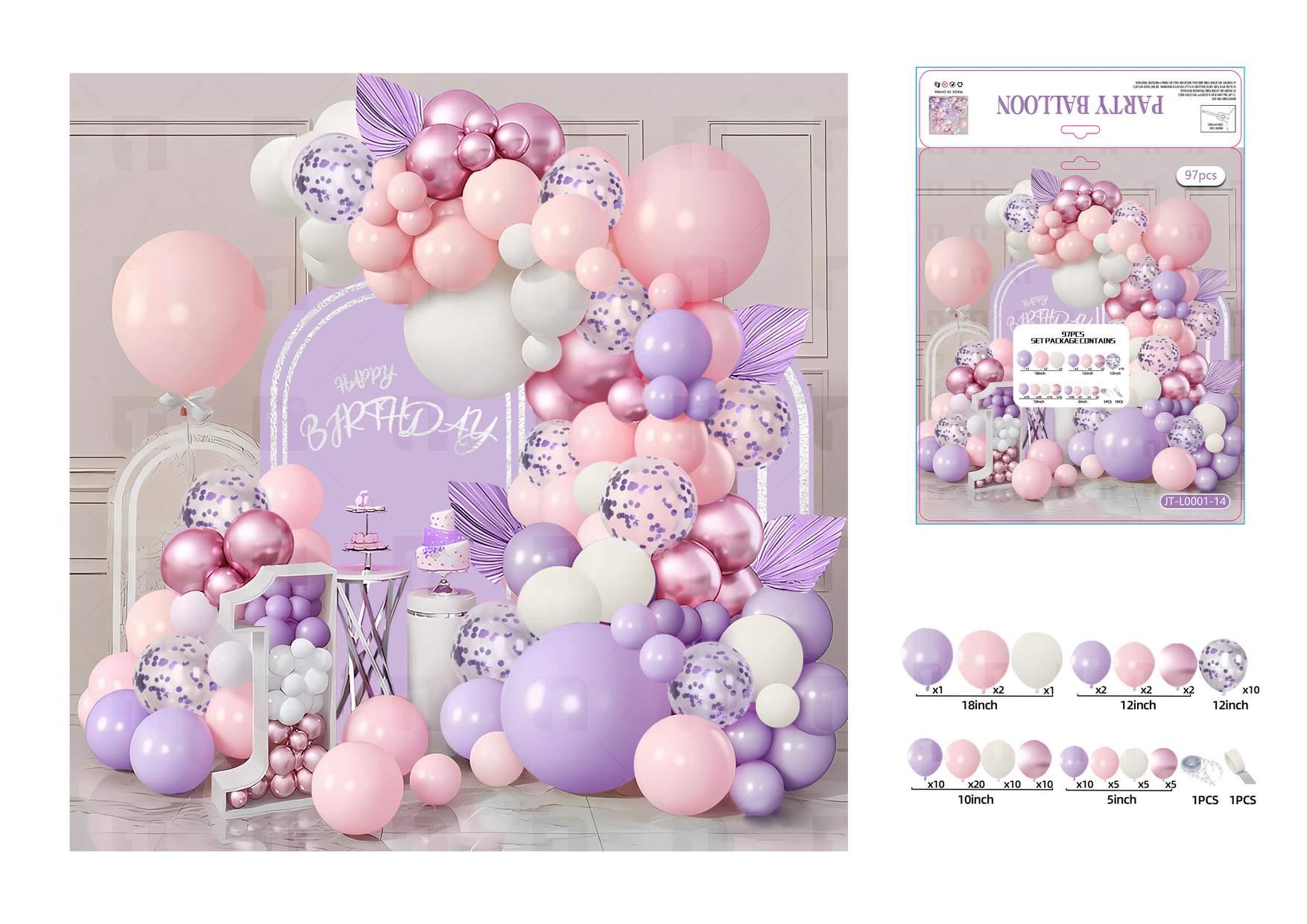 Globos de película de aluminio., 97 piezas, modelo JT-L0001-14