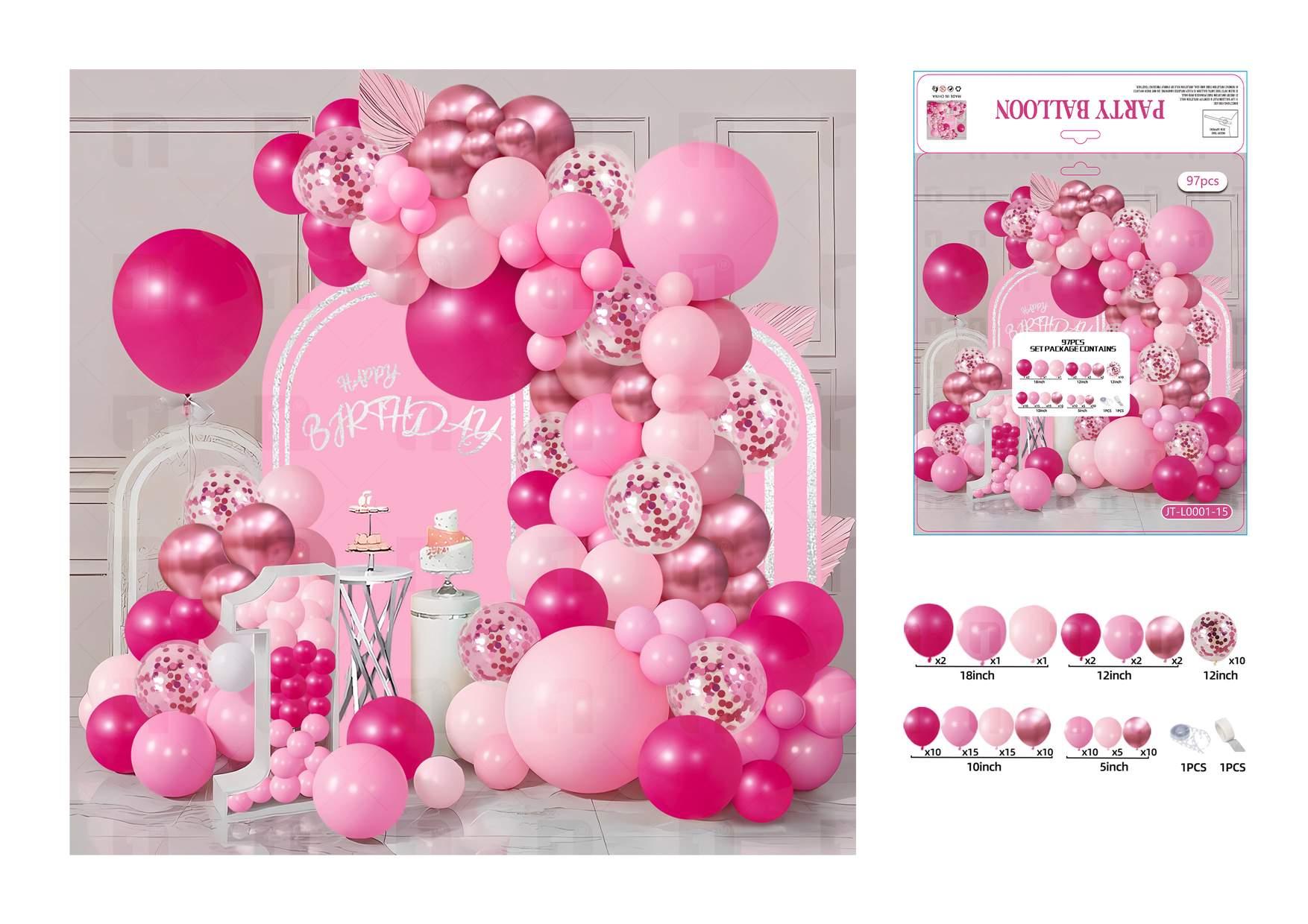 Globos de película de aluminio., 97 piezas, modelo JT-L0001-15