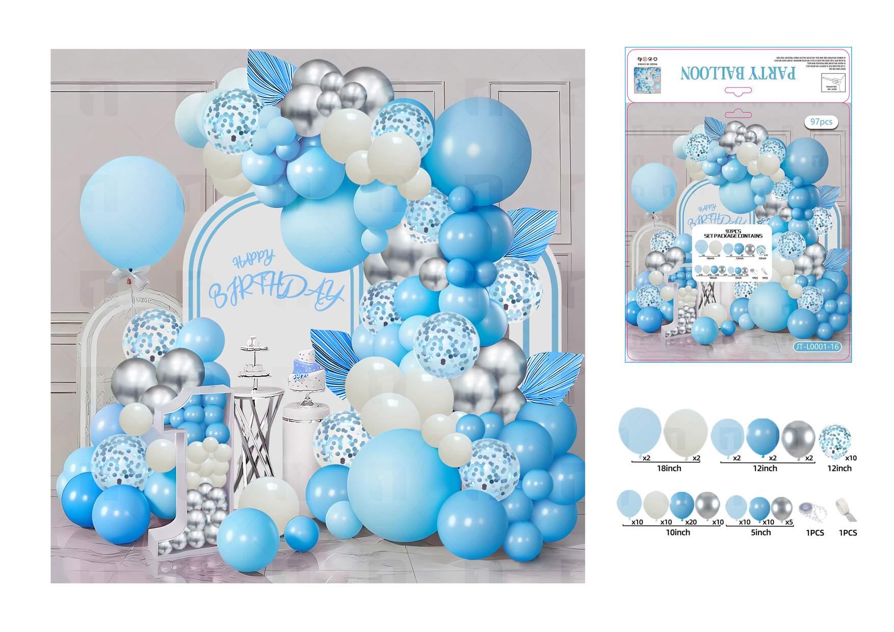Globos de película de aluminio., 97 piezas, modelo JT-L0001-16