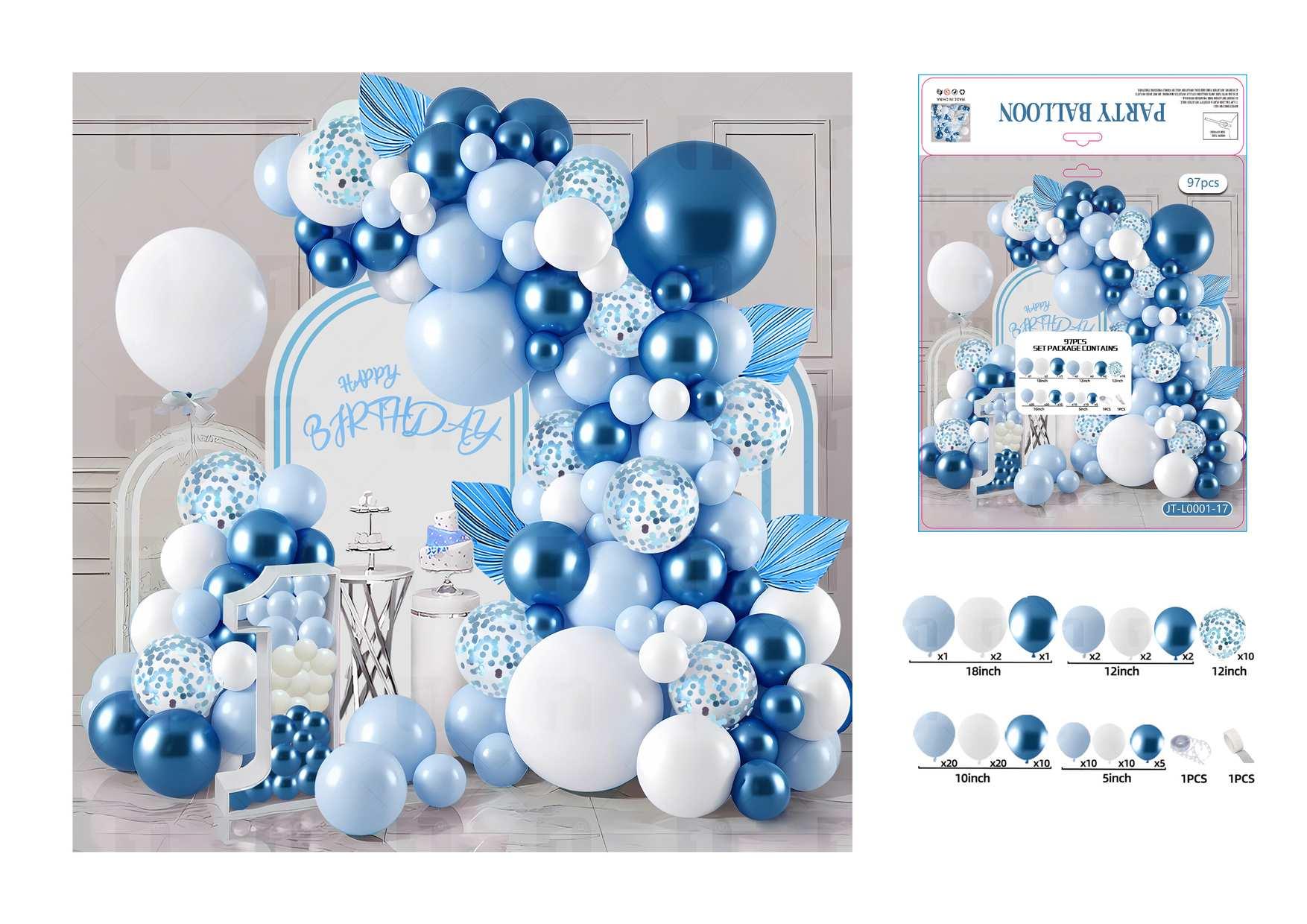 Globos de película de aluminio., 97 piezas, modelo JT-L0001-17
