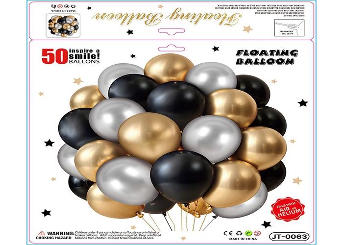 Globos de película de aluminio., 10 pulgadas, 50 piezas, modelo JT-0063