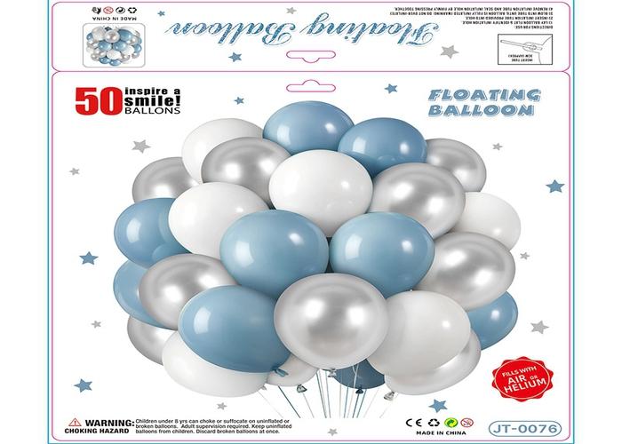 Globos de película de aluminio., 10 pulgadas, 50 piezas, modelo JT-0076