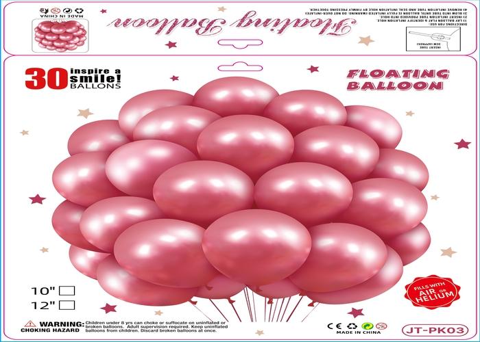 Globos de película de aluminio., 10 pulgadas, 30 piezas, modelo JT-PK03