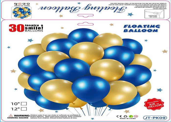 Globos de película de aluminio., 10 pulgadas, 30 piezas, modelo JT-PK09