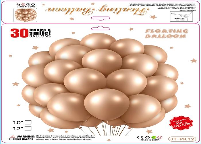 Globos de película de aluminio., 10 pulgadas, 30 piezas, modelo JT-PK12
