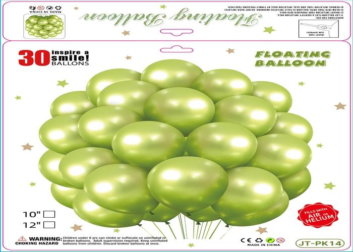 Globos de película de aluminio., 10 pulgadas, 30 piezas, modelo JT-PK14