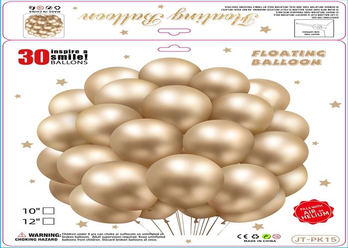 Globos de película de aluminio., 10 pulgadas, 30 piezas, modelo JT-PK15
