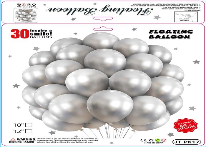 Globos de película de aluminio., 10 pulgadas, 30 piezas, modelo JT-PK17