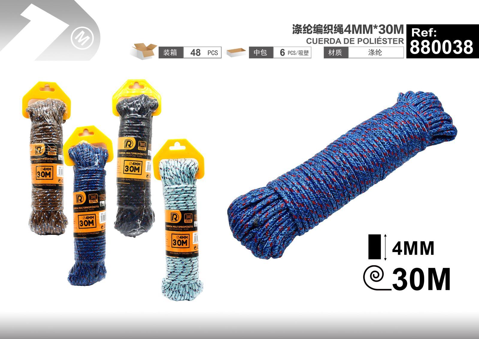 Cuerda trenzada, 4 mm, 30 m