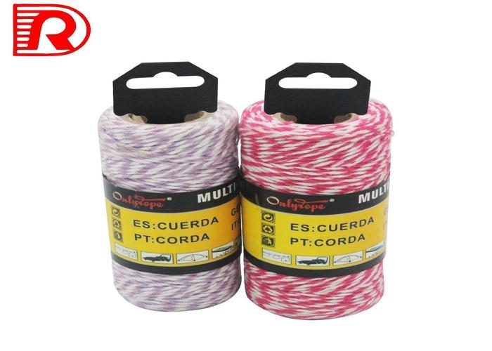 Cuerda de algodón, 2 mm, 180 m, color bicolor