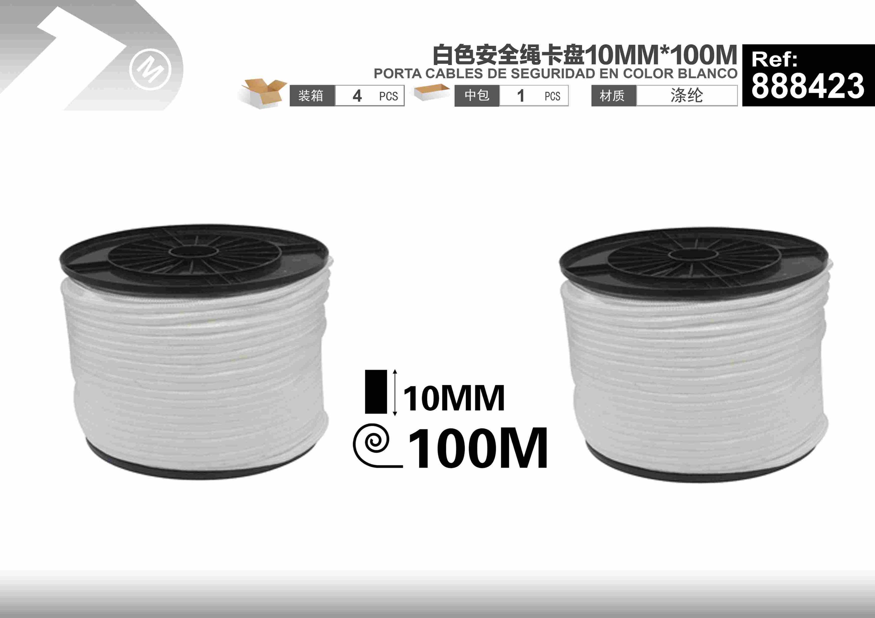 Cuerda enrollada, 10 mm, 100 m, color blanco