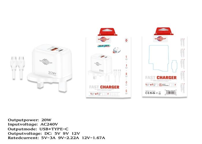 Cargador, 20 W, modelo YCD-09T