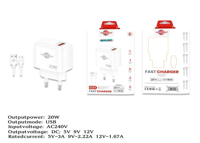 Cargador, 20 W, modelo OCD-32T