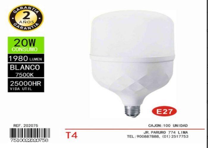 bulbo, 20 W, color blanco