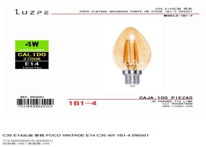 bulbo, modelo C35, modelo E14, modelo 262143