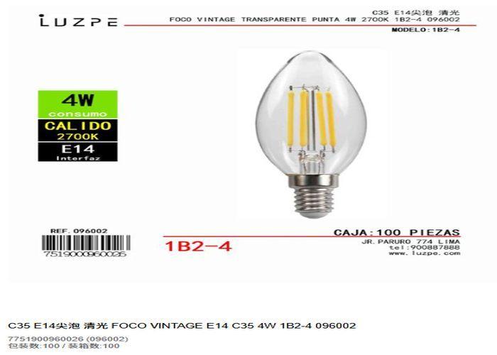 bulbo, modelo C35, modelo E14, modelo 262144