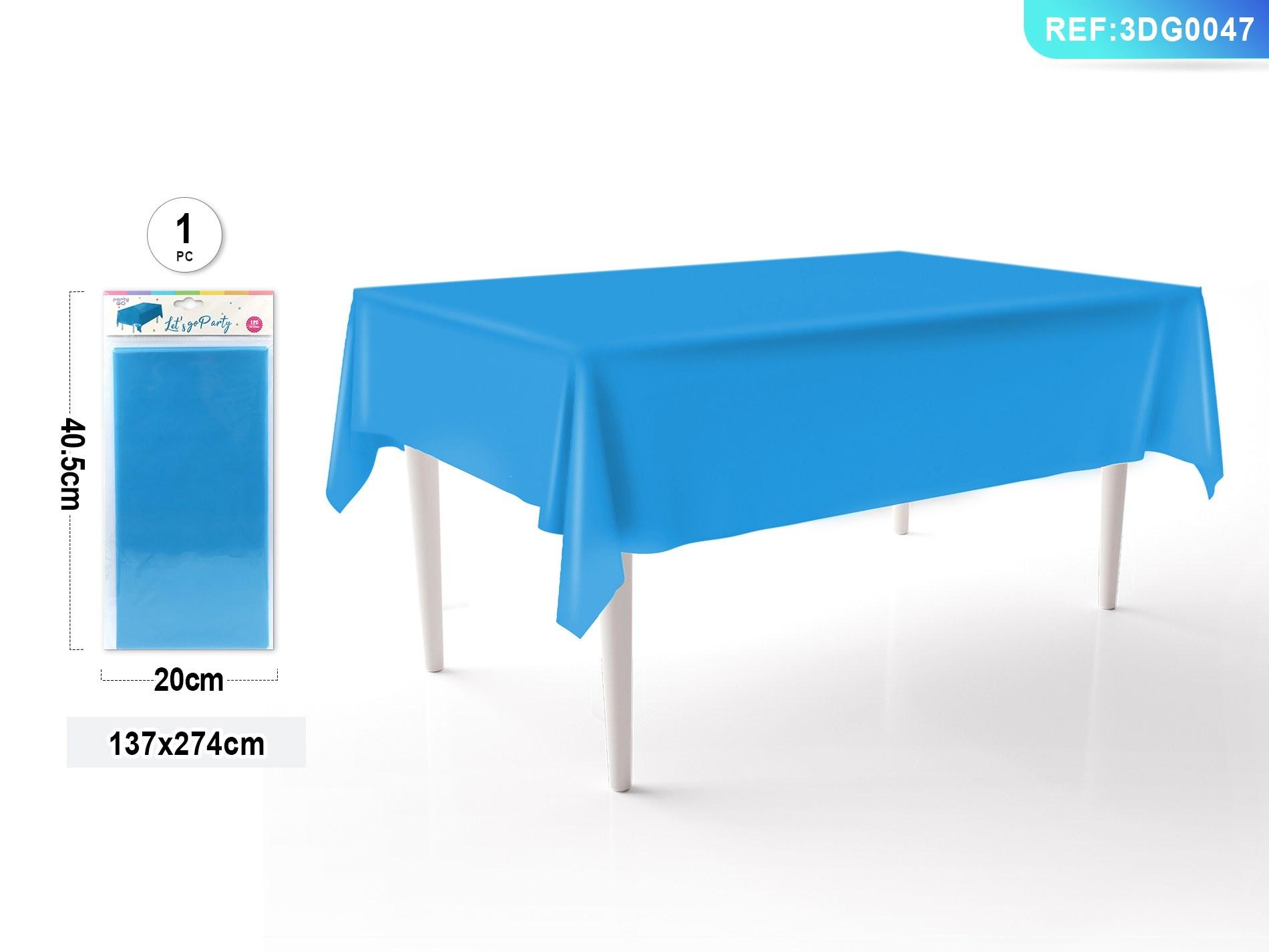Mantel, 137 × 274 cm, color azul