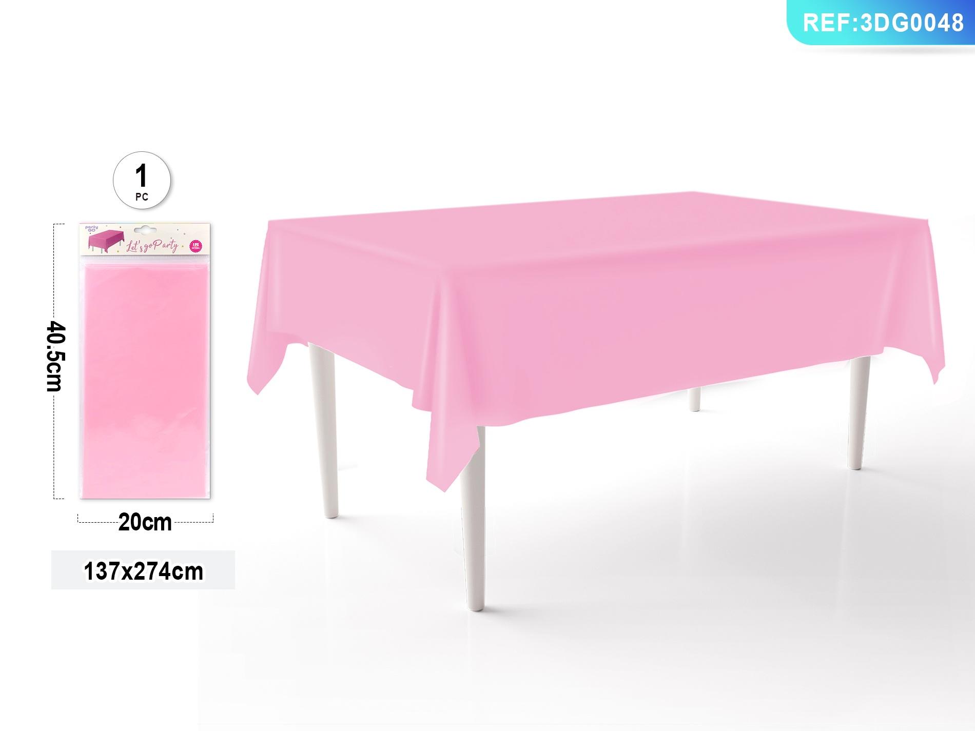 Mantel, 137 × 274 cm, color rosado