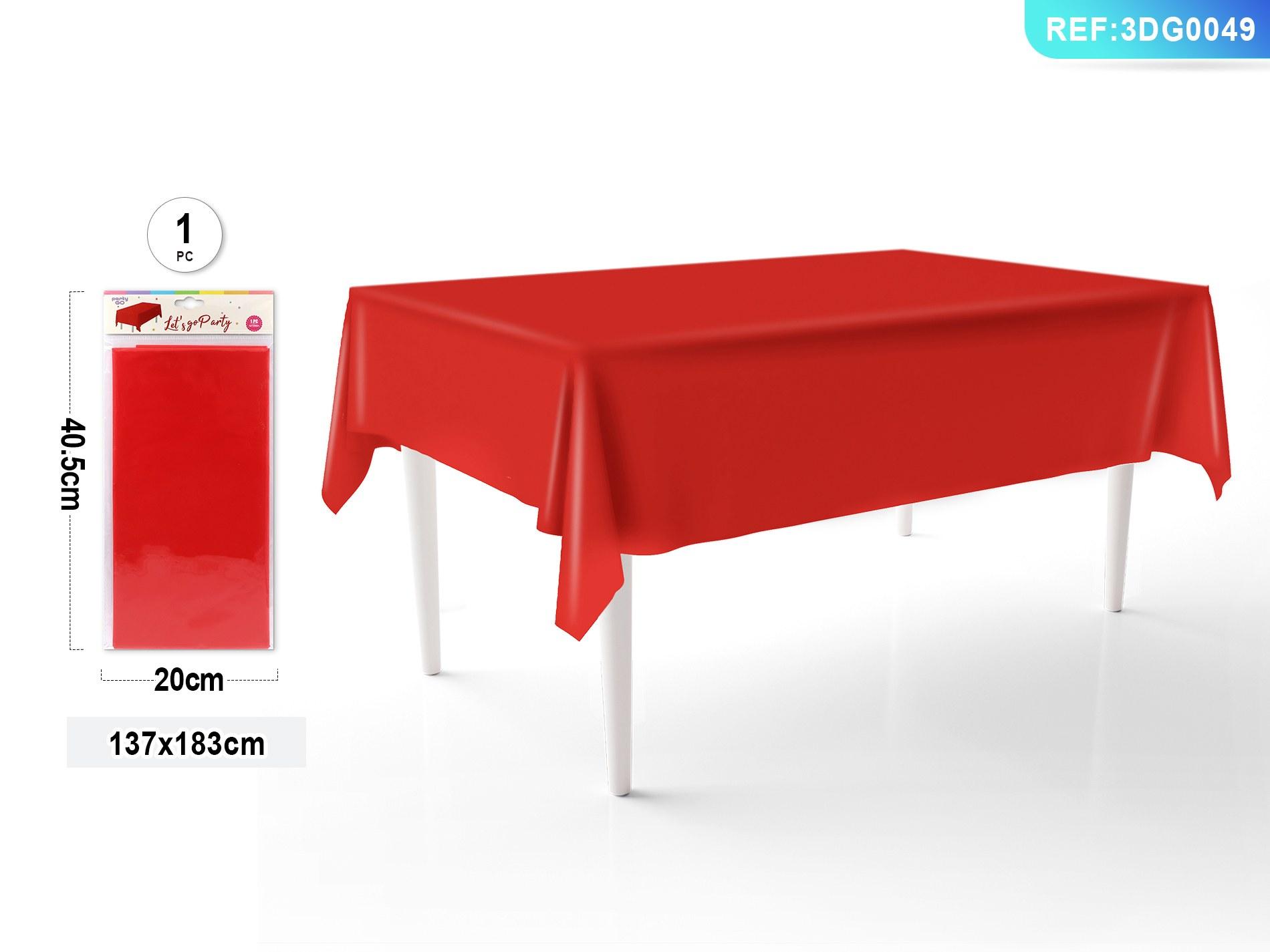 Mantel, 137 × 274 cm, color rojo