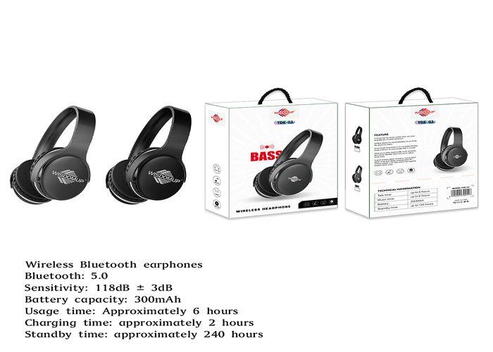 auriculares bluetooth, color azul, modelo TDE-03