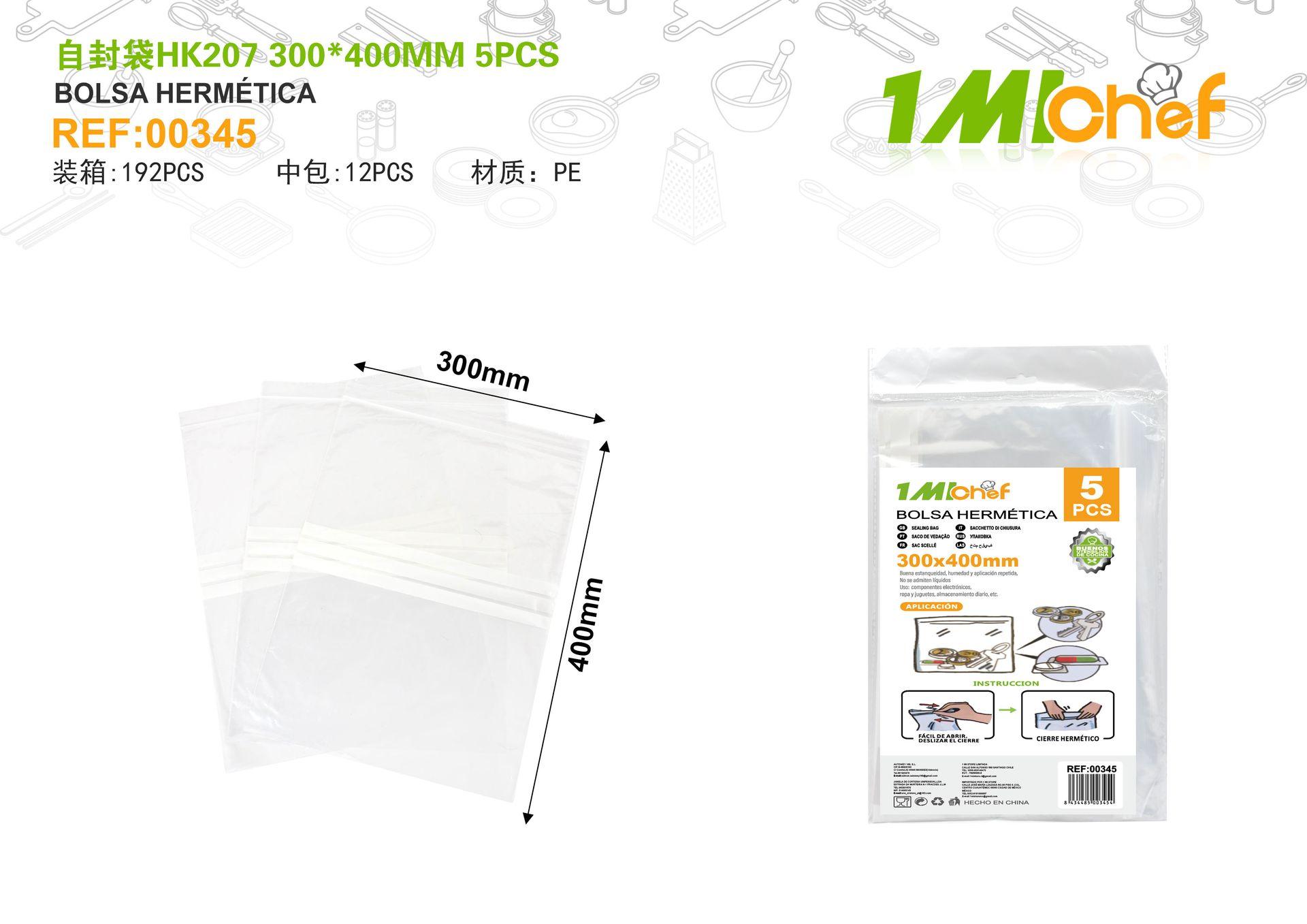 Bolsas para conservar alimentos, modelo HK207300, 5 piezas