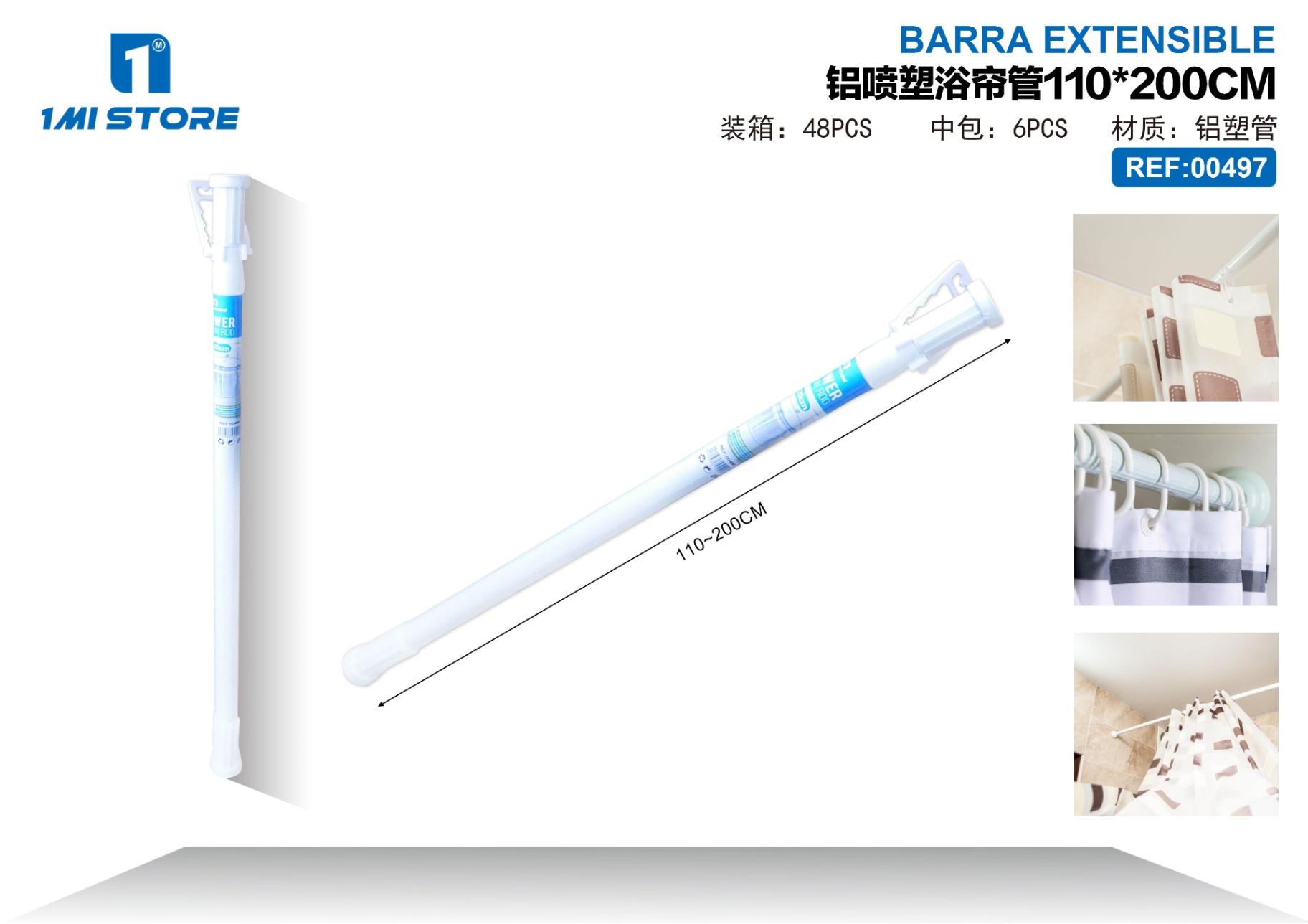 Barra para cortina de ducha, 110 × 200 cm, modelo 00497