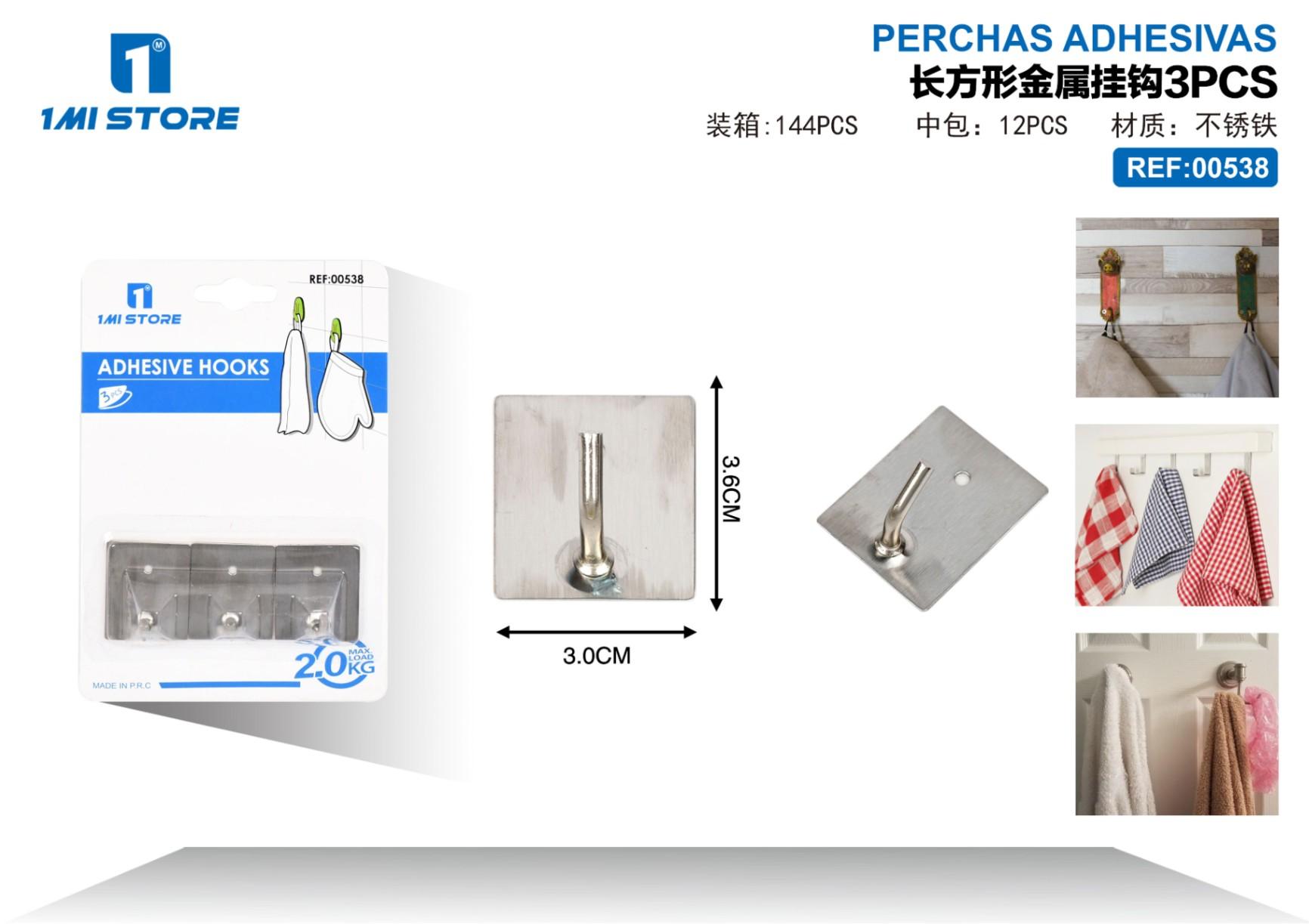 Gancho, 3 piezas, ref. 00538