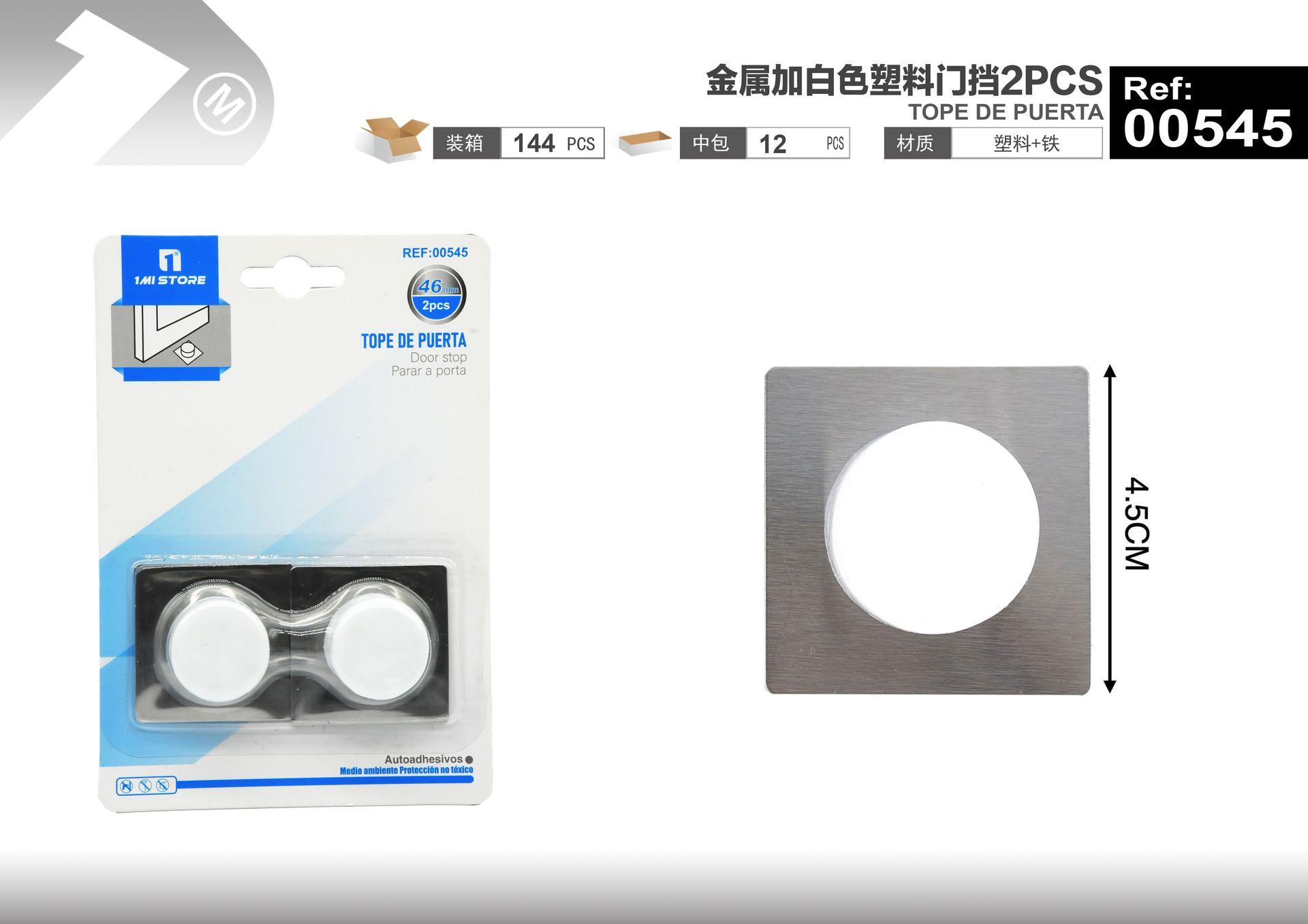 Topes para puertas, 2 piezas, color blanco, modelo 00545
