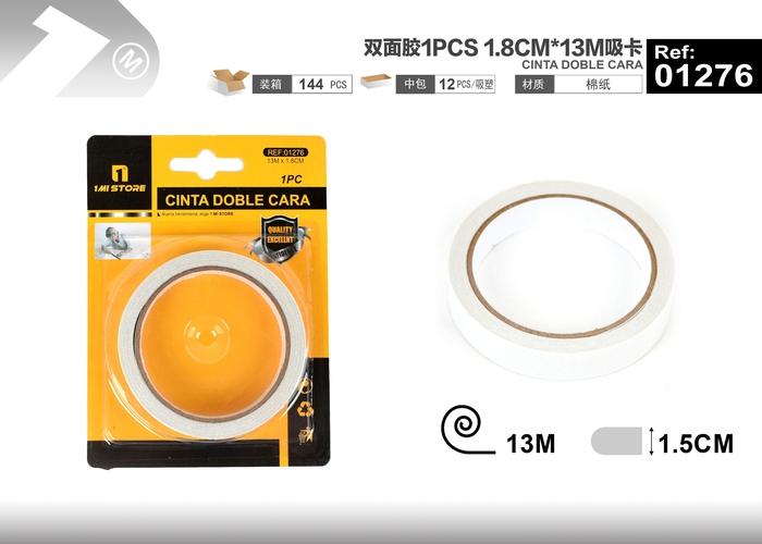 Cinta de doble cara, 1,8 cm, 13 m, 1 pieza
